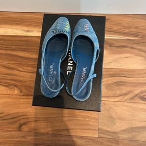 CHANEL 2022 Denim sling backs -Size 38